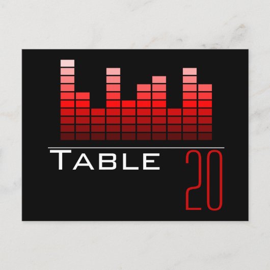 Red Spectrum Analyzerテーブル番号はがき ポストカード (正面)