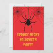 Red Spider Spooky Halloween Party Invitation (正面)