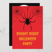 Red Spider Spooky Halloween Party Invitation (正面/裏面)