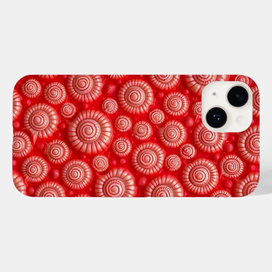 Red Spiral Pattern iPhone Case Bold Design Case-Mate iPhoneケース (裏面 (横))