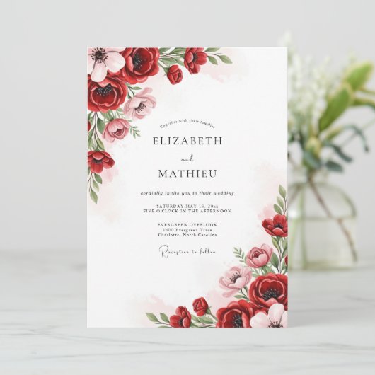 Red Splendid Spring Wedding 招待状 (スタンド正面)