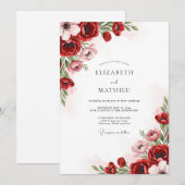 Red Splendid Spring Wedding 招待状 (正面/裏面)
