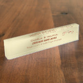 Red Sports Autoオン金ゴールド効果 – 自動販売 デスクネームプレート (側面)