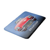 Red Sport's Car, Name, Black Gradient & Blue バスマット (アングル)