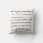 Red-Spotted Purple Butterfly Throw Pillow クッション (裏面)