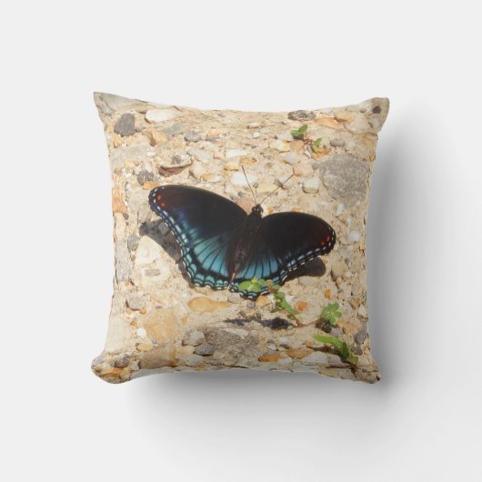 Red-Spotted Purple Butterfly Throw Pillow クッション (正面)