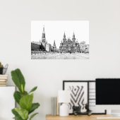 Red Square sketch ポスター (ホームオフィス)