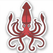 Red Squidステッカー シール (正面)