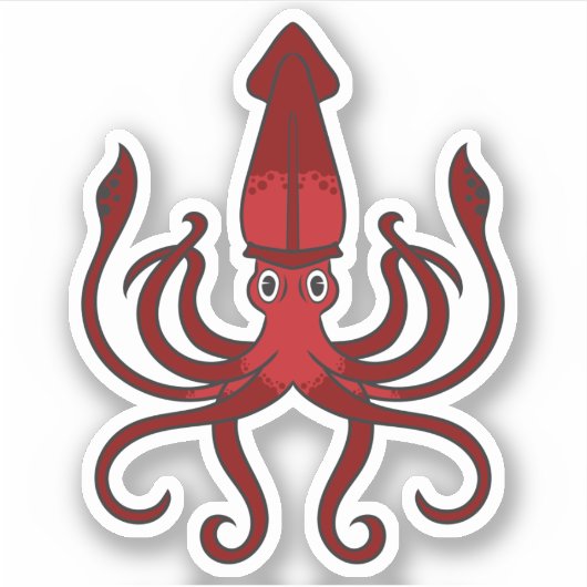 Red Squidステッカー シール (正面)