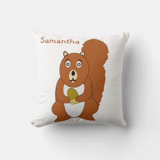 Red Squirrel Design Personalised クッション (正面)