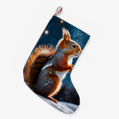 Red Squirrel in the Snow スモールクリスマスストッキング (正面 (吊り時))
