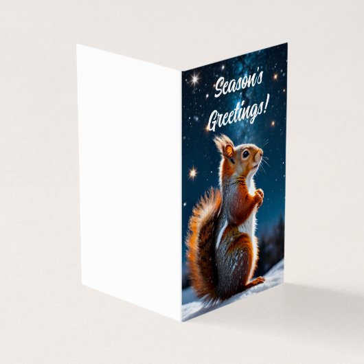 Red Squirrel in the Snow Holiday Christmas Card (外部)