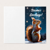 Red Squirrel in the Snow Holiday Christmas Card (外部フラット)