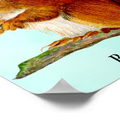 Red Squirrel Watercolor Painting Poster ポスター (角)