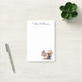 Red Squirrel Watercolor Wildlife Personalized ポストイット (オフィス)