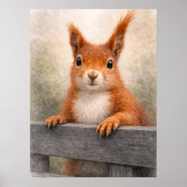 Red Squirrel Woodland Wildlife ポスター