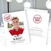 Red Stamp Class of 2026 Graduation Photo  招待状