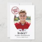 Red Stamp Class of 2026 Graduation Photo  招待状 (正面)