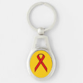 Red Standard Ribbon by Kenneth Yoncich キーホルダー (正面)