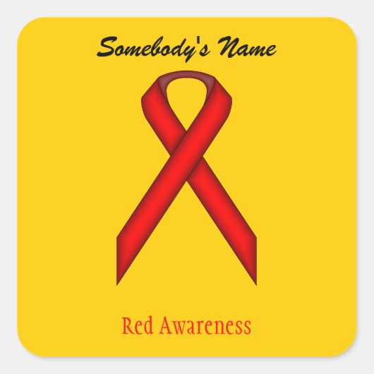 Red Standard Ribbon by Kenneth Yoncich スクエアシール (正面)