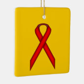Red Standard Ribbon by Kenneth Yoncich セラミックオーナメント (右)