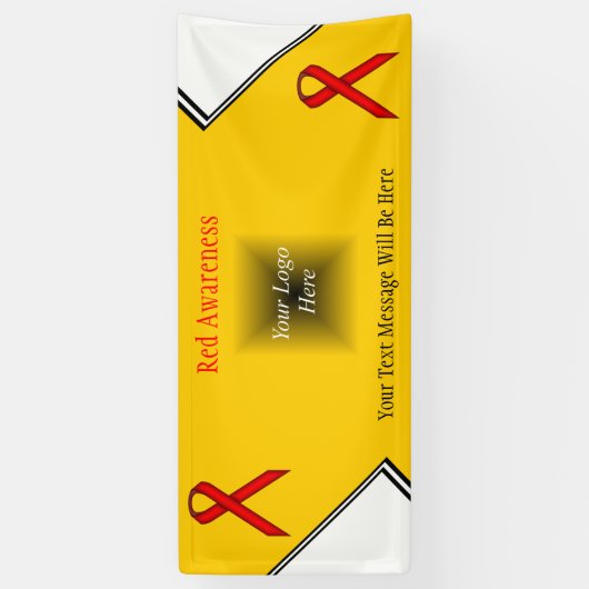 Red Standard Ribbon by Kenneth Yoncich 横断幕 (縦)