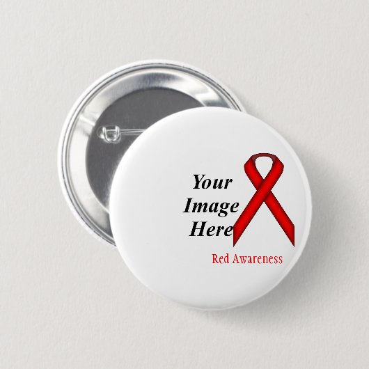 Red Standard Ribbon by Kenneth Yoncich 缶バッジ (正面&裏面)