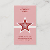 Red Starホワイトラインの名刺ピンク（縦） 名刺 (裏面)