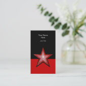 Red Star名刺(赤黒、縦) 名刺 (スタンド正面)
