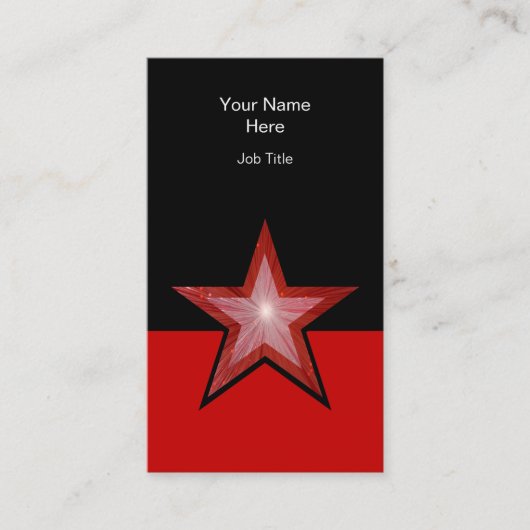Red Star名刺(赤黒、縦) 名刺 (正面)