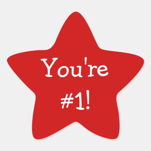 Red Star あなたは#1ステッカー 星シール (正面)