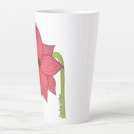 Red Star Flower カフェラテマグ (正面)