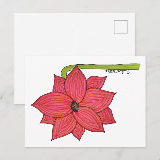 Red Star Flower Postcard ポストカード (正面/裏面)
