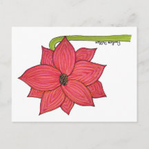 Red Star Flower Postcard