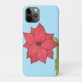 Red Star Flower with Blue background Case-Mate iPhoneケース (裏)