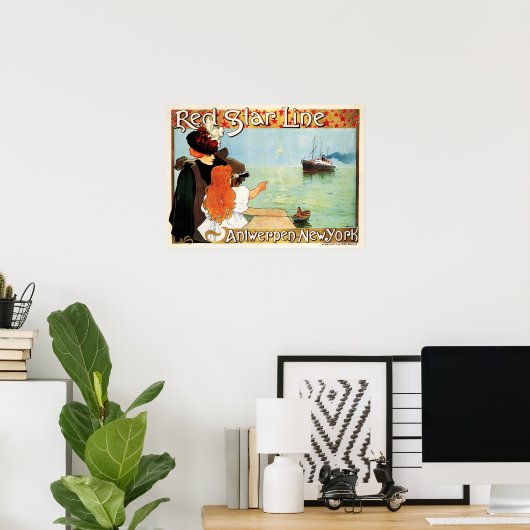 RED STAR LINE船クルーズアントワープからニューヨークへ ポスター (ホームオフィス)