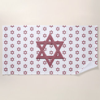Red Star of Davidシームレス ビーチタオル