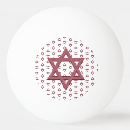 Red Star of Davidシームレス 卓球ボール (正面)