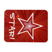 Red Star「STAR!」フレキシブル磁石 マグネット (横)