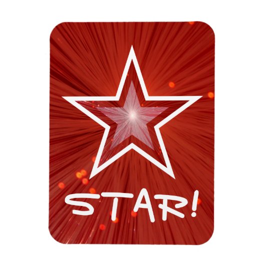Red Star「STAR!」フレキシブル磁石 マグネット (縦)
