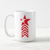 Red Star with Chevron Arrows コーヒーマグカップ (左)