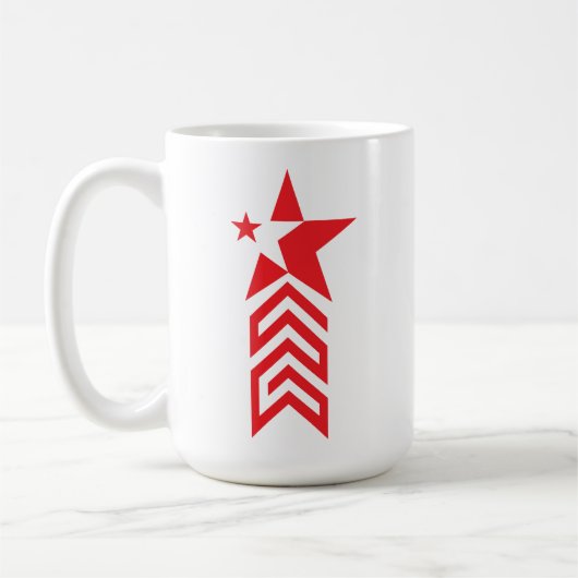 Red Star with Chevron Arrows コーヒーマグカップ (左)