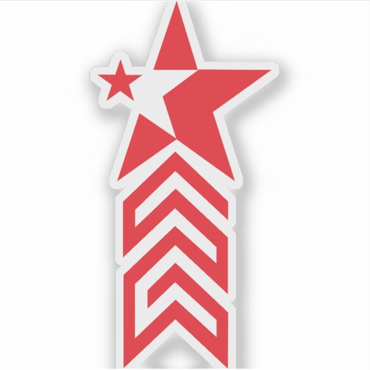 Red Star with Chevron Arrows シール (正面)