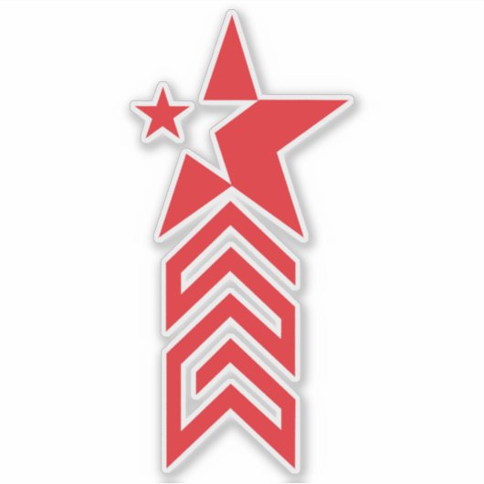 Red Star with Chevron Arrows シール (正面)