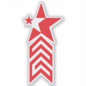Red Star with Chevron Arrows シール (正面)