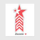 Red Star with Chevron Arrows シール (シート)