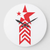 Red Star with Chevron Arrows ラージ壁時計 (正面)