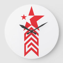 Red Star with Chevron Arrows ラージ壁時計