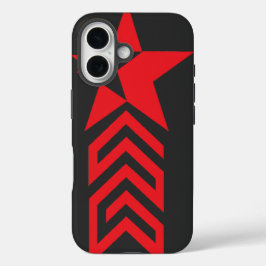 Red Star with Chevron Arrows iPhone 16ケース