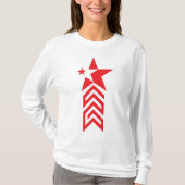 Red Star with Chevron Arrows Tシャツ (正面)